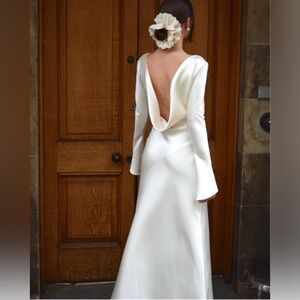 Elegant Long Sleeve White Dress